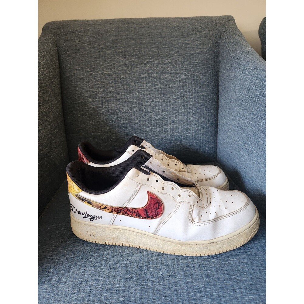 Nike Air Force 1 Low Drew League Sneakers White Leather Men's Size 13